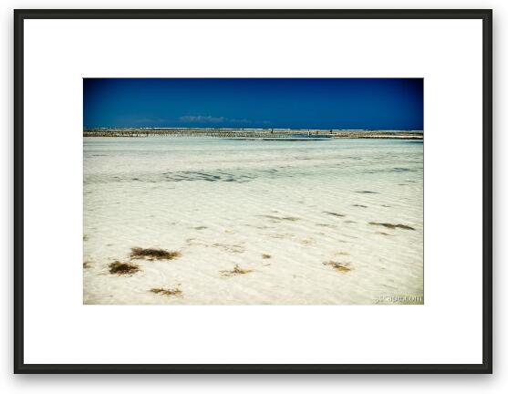 Low tide exposed half a mile of beach Framed Fine Art Print