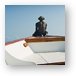 Dive master riding on the front of our bouncing boat Metal Print