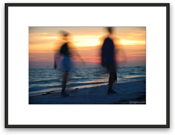 Walking on the beach Framed Fine Art Print