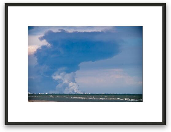 Forest lands in the Everglades were on fire, this photo was from Sanibel, near Ft. Myers Framed Fine Art Print