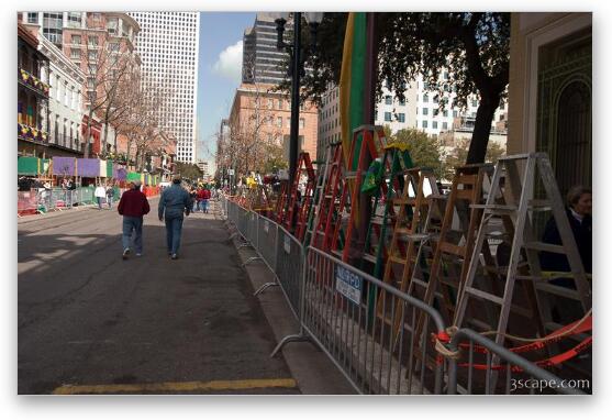 St. Charles street before the parades started Fine Art Print