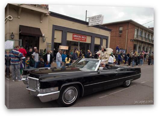 Krewe of Iris King in an old caddy Fine Art Canvas Print