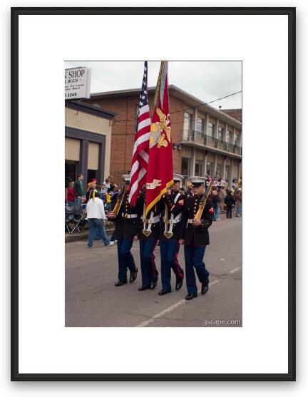 US Marine Corps color guard Framed Fine Art Print