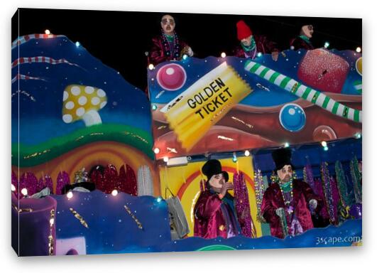 Willie Wonka and the Chocolate Factory Float (Krewe of Bacchus) Fine Art Canvas Print