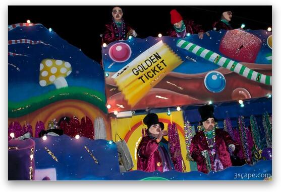 Willie Wonka and the Chocolate Factory Float (Krewe of Bacchus) Fine Art Print