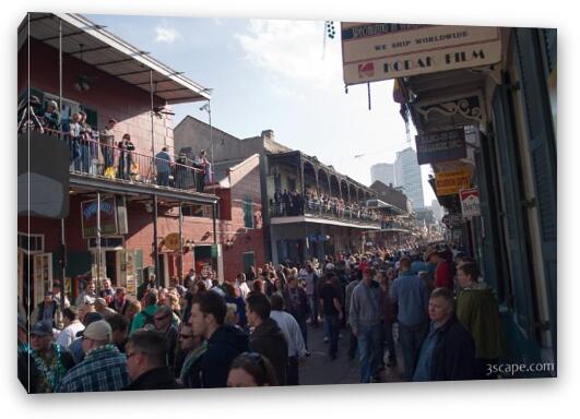 Bourbon Street filling up with people Fine Art Canvas Print