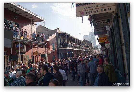 Bourbon Street filling up with people Fine Art Metal Print