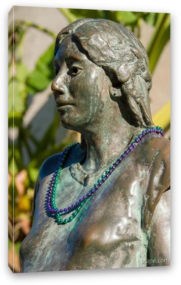 Fountain Lady Statue with beads Fine Art Canvas Print