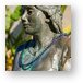 Fountain Lady Statue with beads Metal Print