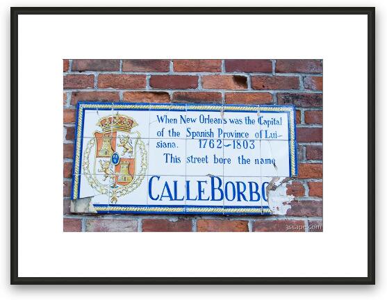 Street sign from the old Spanish Province Framed Fine Art Print