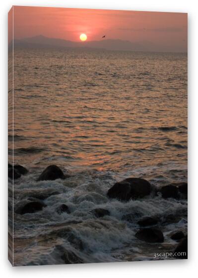 Sunset on the Gulf of Dulce Fine Art Canvas Print