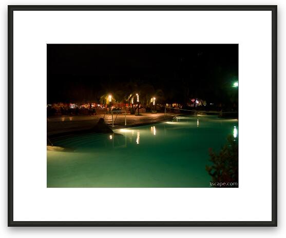 Night time at the Fiesta Resort Framed Fine Art Print