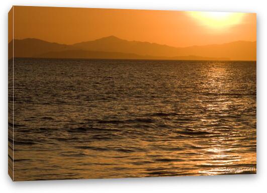 Sunset on the Gulf of Dulce Fine Art Canvas Print