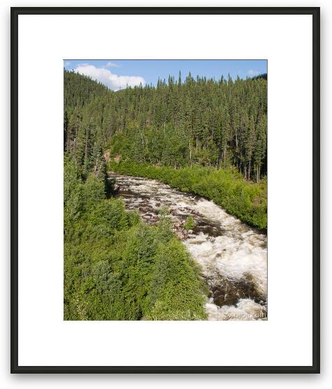 Fast running stream in Canadian wilderness Framed Fine Art Print