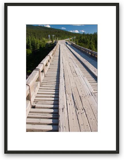 Small wooden bridge over Riviere Hart Jaune Framed Fine Art Print