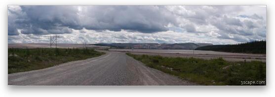 Panoramic view of iron mine, lake, and road Fine Art Metal Print