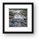 Reflections in still water and massive boulders Framed Print