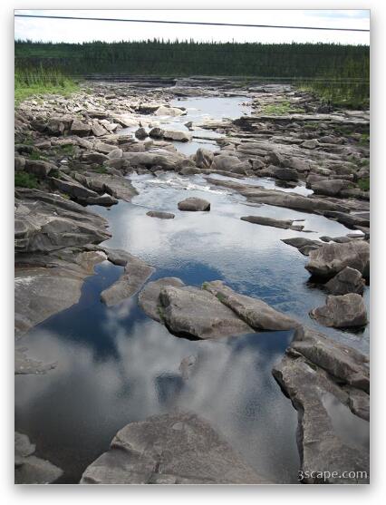 Reflections in still water and massive boulders Fine Art Print