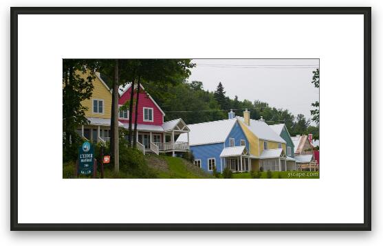 Colorful houses in St. Irenee, Quebec Framed Fine Art Print