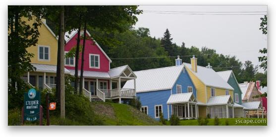 Colorful houses in St. Irenee, Quebec Fine Art Metal Print