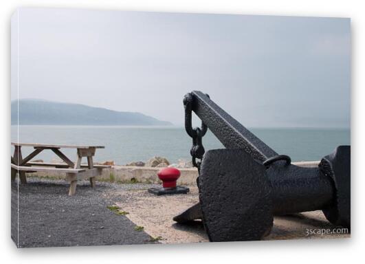 Large anchor in St. Irenee, Quebec Fine Art Canvas Print