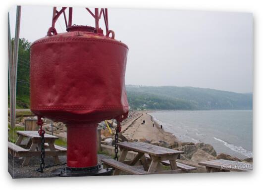 Big red buoy in St. Irenee, Quebec Fine Art Canvas Print