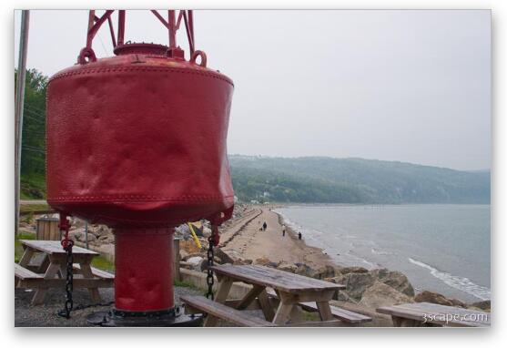 Big red buoy in St. Irenee, Quebec Fine Art Metal Print