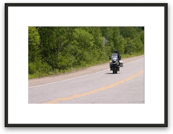 Riding along the Trans-Labrador Highway Framed Fine Art Print