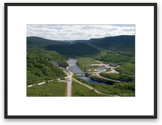 River and power generating station at Manic 5 Framed Fine Art Print