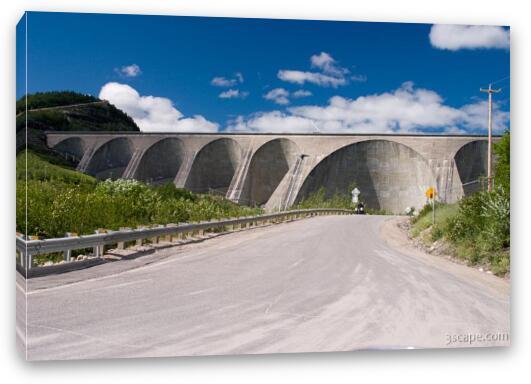 Worlds largest multiple arch and buttress dam (Manic 5 - Daniel Johnson Dam) Fine Art Canvas Print