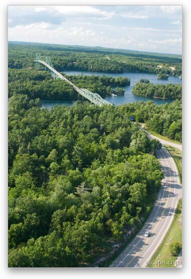 Bridge over the St. Lawrence River near 1000 Islands Fine Art Metal Print