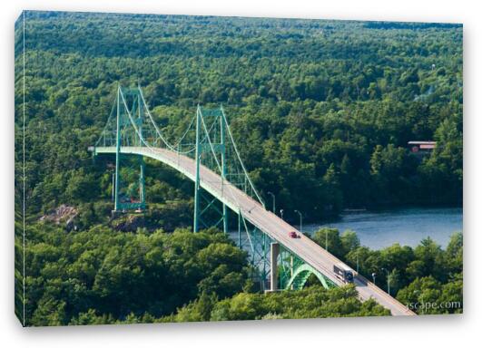 Bridge over the St. Lawrence River near 1000 Islands Fine Art Canvas Print
