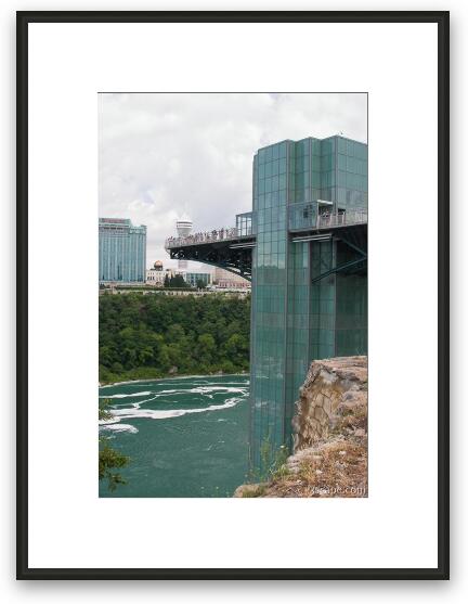 Partial bridge over the river Framed Fine Art Print