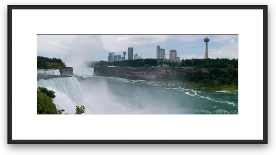 Panoramic view of American Falls and Niagara Falls Framed Fine Art Print