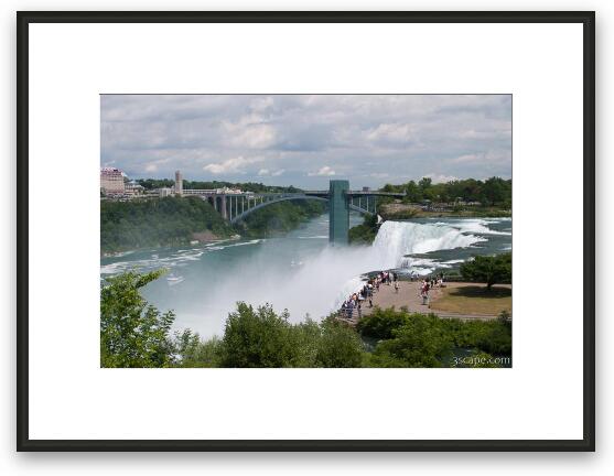 Bridge over the river between Canada and USA Framed Fine Art Print