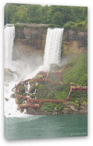 American Falls and tourists walking to the Cave of the Winds Fine Art Canvas Print