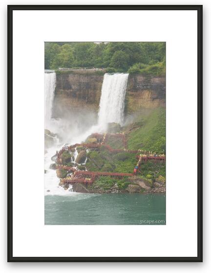 American Falls and tourists walking to the Cave of the Winds Framed Fine Art Print