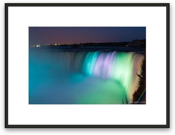 Colorful lights illuminating Niagara Falls Framed Fine Art Print