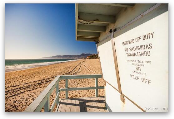 California Lifeguard shack at Zuma Beach Fine Art Metal Print