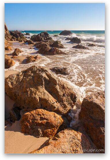 Waves and rocks at Zuma Beach Fine Art Print