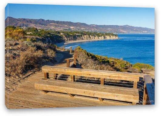 View of southern California coastline from Point Dume Fine Art Canvas Print