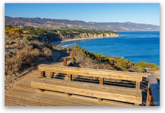 View of southern California coastline from Point Dume Fine Art Metal Print