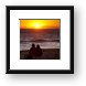 Two people enjoying the sunset at Tree at sunset, Leo Carrillo State Beach Framed Print