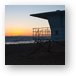 Lifeguard shack at sunset at Leo Carrillo State Beach Metal Print