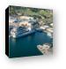 Aerial view of Oahu - ship port Canvas Print