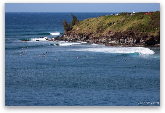 Surfers near Honolua Fine Art Print