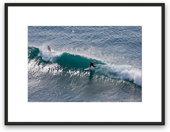 Surfers near Honolua Framed Fine Art Print
