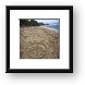 Peace sign in the sand Framed Print