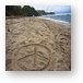 Peace sign in the sand Metal Print