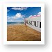 Rescue surfboard for lifeguard at DT Fleming Beach Park Art Print